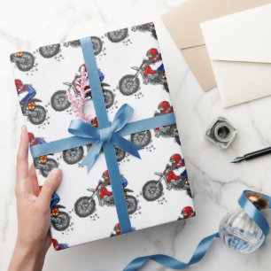 Motocross Dirt Bike Birthday Party - Verpakkingspa Cadeaupapier