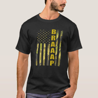 Motocross Dirt Bike Braaap USA Flag Camo Motorcycl T-shirt