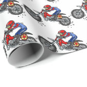 Motocross Dirt Bike Cadeaupapier (Rol Hoek)