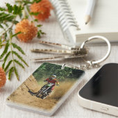 Motocross Dirt-Bike Champion Racer en Dirt Sleutelhanger (Voorkant Rechts)