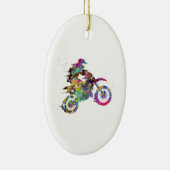 Motocross Dirt Bike Keramisch Ornament (Rechts)