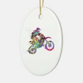 Motocross Dirt Bike Keramisch Ornament (Links)