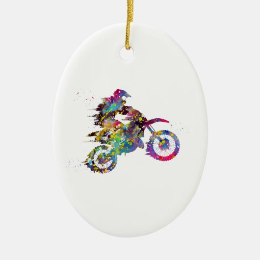 Motocross Dirt Bike Keramisch Ornament (Voorkant)