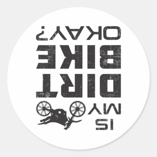 Motocross Dirt Bike Motorcycle Funny Gift Idee Ronde Sticker (Voorkant)