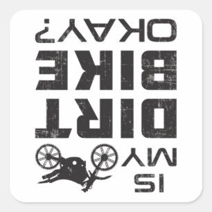 Motocross Dirt Bike Motorcycle Funny Gift Idee Vierkante Sticker