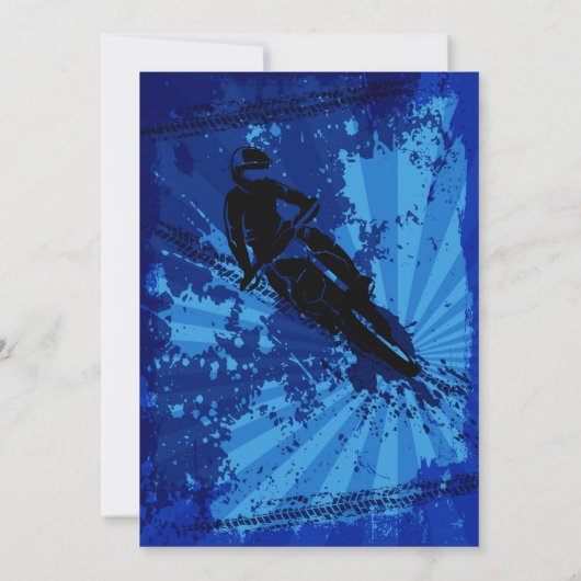 Motocross Dirt Bike Race Boys Birthday Party Invit Kaart (Achterkant)