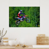 Motocross Dirt-Bike Racer Getting Air Poster (Keuken)