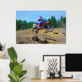 Motocross Dirt-Bike Racer Launching Poster (Thuiskantoor)