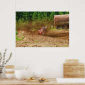 Motocross Dirt-Bike Racer Spraying Dirt Poster (Keuken)