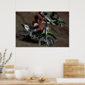 Motocross Dirt-Bike Racer Spraying Dirt Poster (Keuken)