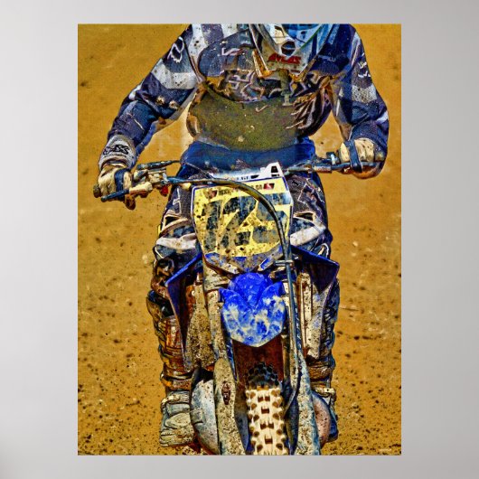 Motocross Dirt-Bike Racing Champion Close-up Poster (Voorkant)