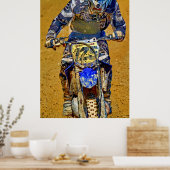 Motocross Dirt-Bike Racing Champion Close-up Poster (Keuken)