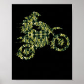 Motocross Dirt Bike Racing Shirt Camouflage Poster (Voorkant)