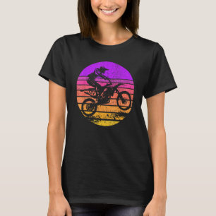Motocross  Dirt Bike Rider Sunset Retro Sty T-shirt