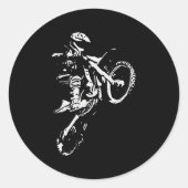 Motocross Dirt Bike Ronde Sticker (Voorkant)