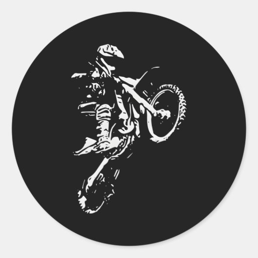 Motocross Dirt Bike Ronde Sticker (Voorkant)