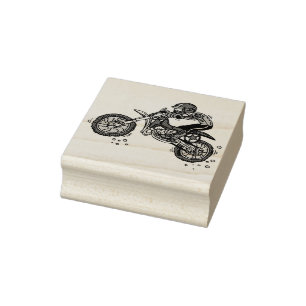 Motocross Dirt Bike Rubber Stamp Rubberstempel