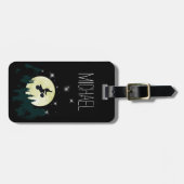 Motocross Dirt Bike Trick Stunt Night Moonlight Bagagelabel (Voorkant horizontaal)