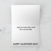 Motocross Dirt Bike Valentine's Day Card Funny Feestdagen Kaart (Binnen)