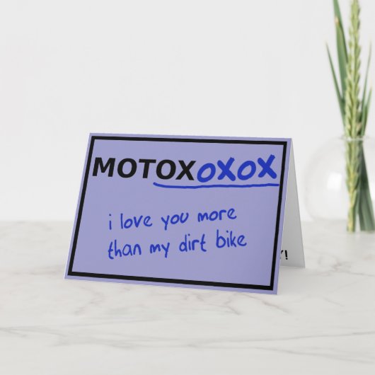 Motocross Dirt Bike Valentine's Day Card Funny Feestdagen Kaart (Voorkant)