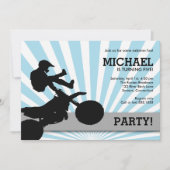 Motocross Dirtbike Invitation Blue Kaart (Voorkant)