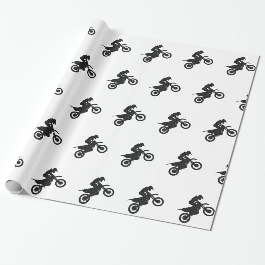 Motocross driver - Kies achtergrondkleur Cadeaupapier (Uitgerold)