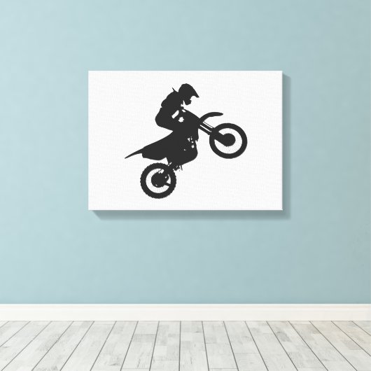 Motocross driver - Kies achtergrondkleur Canvas Afdruk (Insitu (Houten vloer))