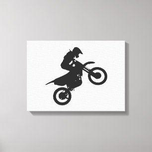 Motocross driver - Kies achtergrondkleur Canvas Afdruk