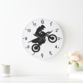 Motocross driver - Kies achtergrondkleur Grote Klok (Huis)