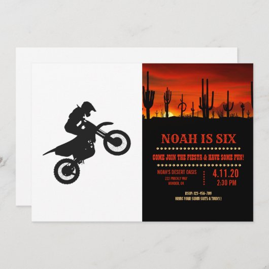 Motocross driver - Kies achtergrondkleur Kaart (Voorkant / Achterkant)