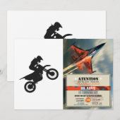 Motocross driver - Kies achtergrondkleur Kaart (Voorkant / Achterkant)