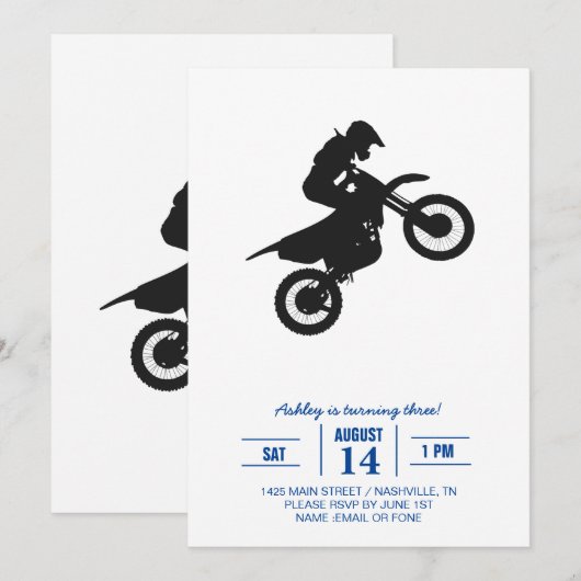 Motocross driver - Kies achtergrondkleur Kaart (Voorkant / Achterkant)