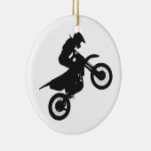 Motocross driver - Kies achtergrondkleur Keramisch Ornament (Rechts)