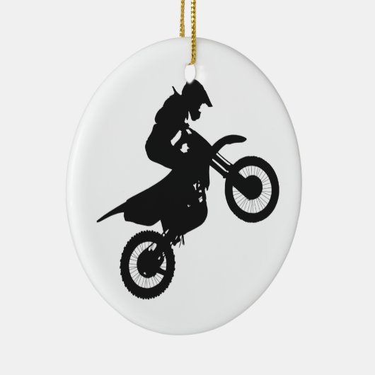 Motocross driver - Kies achtergrondkleur Keramisch Ornament (Rechts)