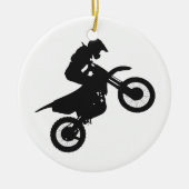 Motocross driver - Kies achtergrondkleur Keramisch Ornament (Voorkant)