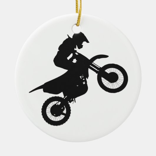 Motocross driver - Kies achtergrondkleur Keramisch Ornament (Voorkant)