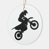 Motocross driver - Kies achtergrondkleur Keramisch Ornament (Links)