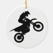 Motocross driver - Kies achtergrondkleur Keramisch Ornament (Achterkant)