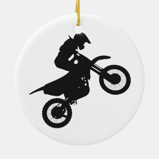 Motocross driver - Kies achtergrondkleur Keramisch Ornament (Achterkant)