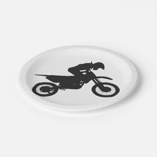 Motocross driver - Kies achtergrondkleur Papieren Bordje (Gekanteld)