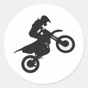 Motocross driver - Kies achtergrondkleur Ronde Sticker