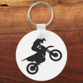 Motocross driver - Kies achtergrondkleur Sleutelhanger (Voorkant)