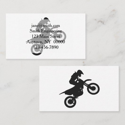 Motocross driver - Kies achtergrondkleur Visitekaartje (Voorkant / Achterkant)