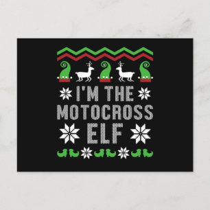 Motocross Elf Motorcycle Ugly Kerstbiker Gift Briefkaart