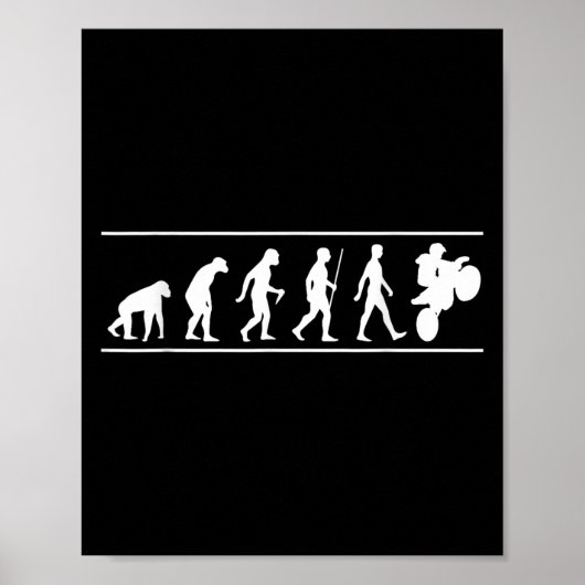 Motocross Evolution Dirt Bike Rider Funny Poster (Voorkant)