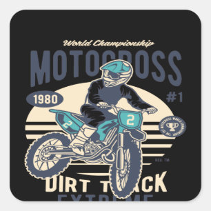 Motocross Extreme Dirt Track Vierkante Sticker