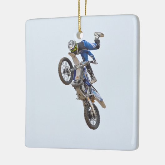 Motocross Extreme Tricks Keramisch Ornament (Links)