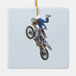 Motocross Extreme Tricks Keramisch Ornament