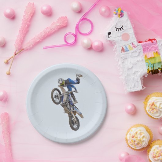 Motocross Extreme Tricks Papieren Bordje (Feest)