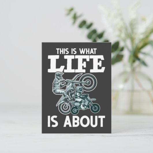 Motocross familie vader Son Dirt Bike Briefkaart (Staand voorkant)